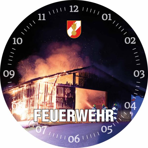 Glasuhr FEUERWEHR 29cm - FW8